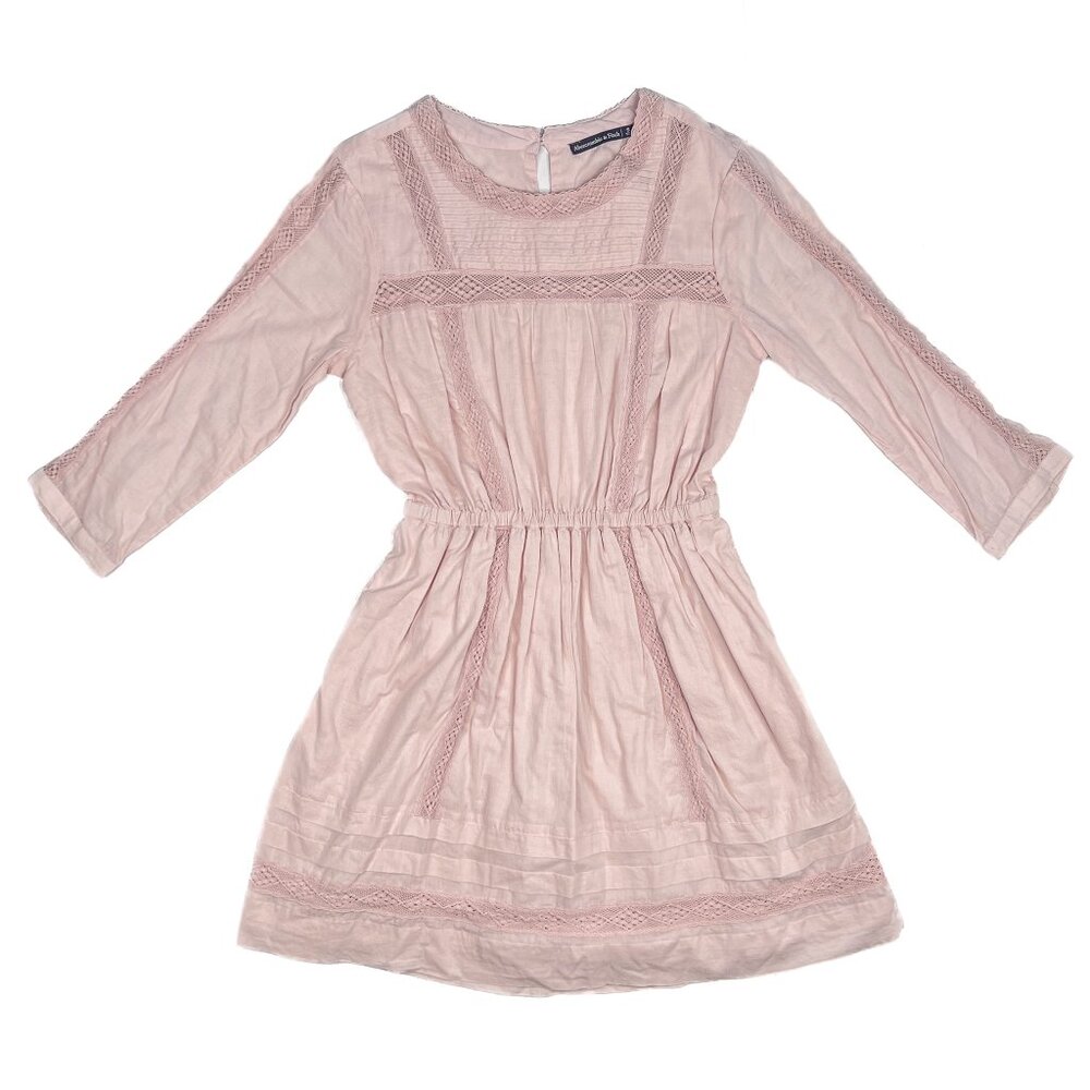 Abercrombie & Fitch Lace-Embellished Boho Prairie Dress Petal Pink Size S - NWOT - Picture 2 of 8